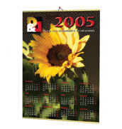 Large-format metal-rimmed calendars