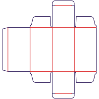 Box with two facing flaps - rozkrój